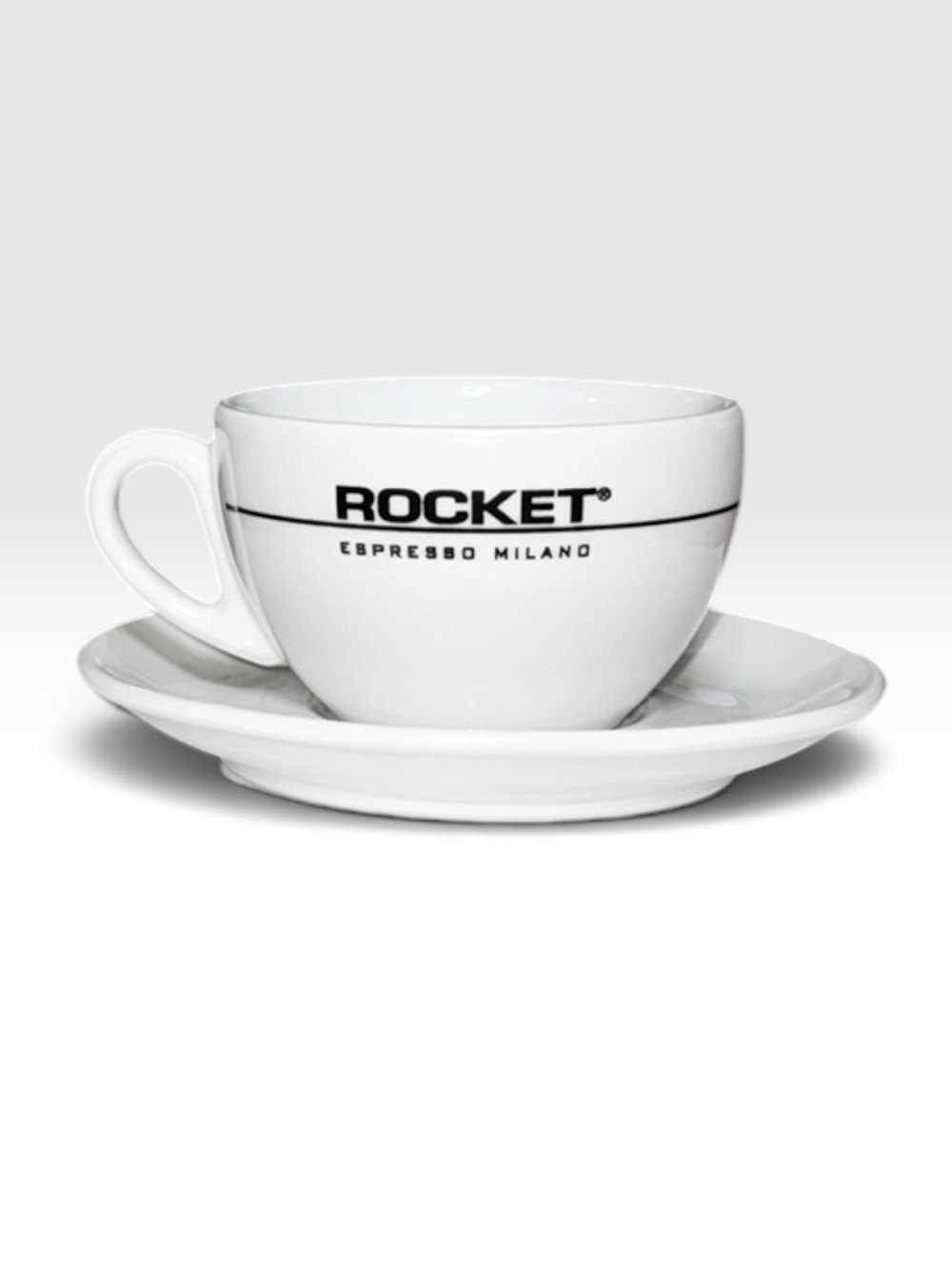 Rocket Espresso Milano Cappuccino Cup & Saucer Set White Porcelain IPA Italy EUC